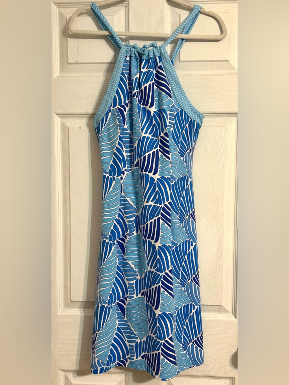 J. McLaughlin Maria Halter Dress, Women’s size Small, Color Blue and White Print